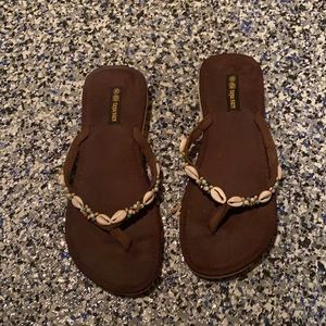 Seashells flip flop sandals